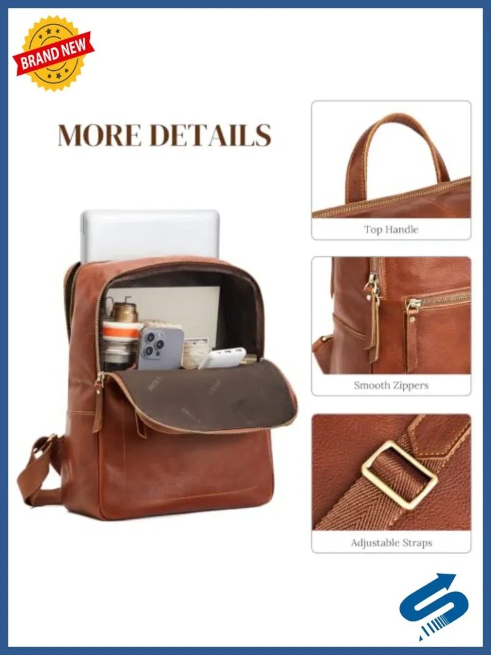 Full Grain Cattle Leather Backpack | 14L Fits 13.3